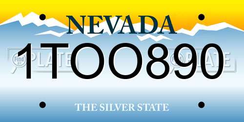 1TOO890 Nevada License Plate