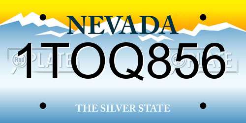 1TOQ856 Nevada License Plate