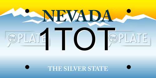 1TOT Nevada License Plate