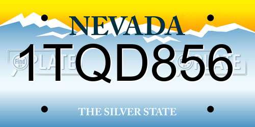 1TQD856 Nevada License Plate