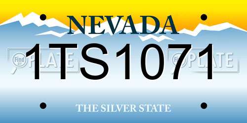 1TS1071 Nevada License Plate