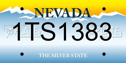 1TS1383 Nevada License Plate