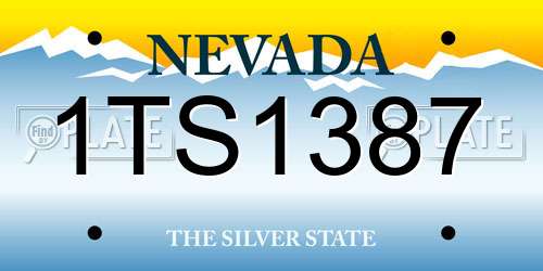1TS1387 Nevada License Plate
