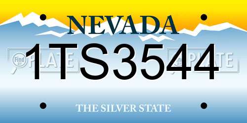 1TS3544 Nevada License Plate