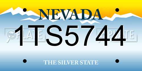 1TS5744 Nevada License Plate