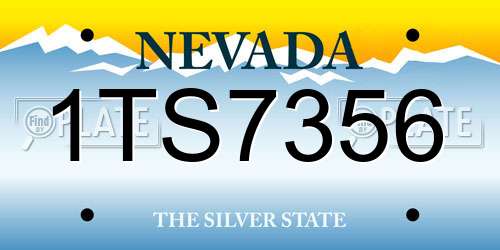 1TS7356 Nevada License Plate
