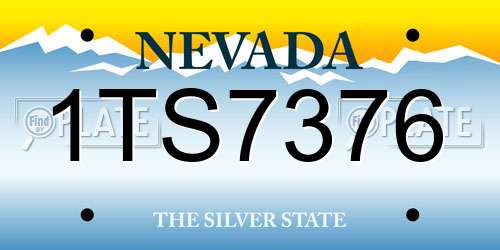 1TS7376 Nevada License Plate