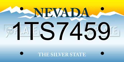 1TS7459 Nevada License Plate