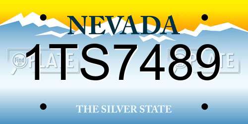1TS7489 Nevada License Plate