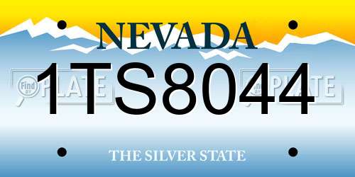 1TS8044 Nevada License Plate