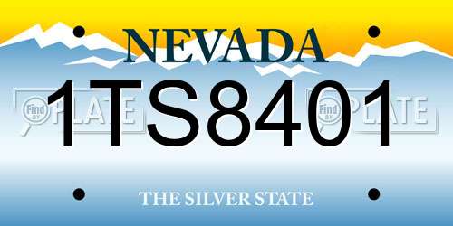 1TS8401 Nevada License Plate