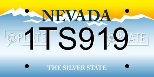 1TS919 Nevada License Plate