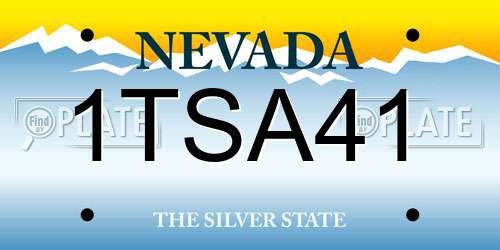 1TSA41 Nevada License Plate
