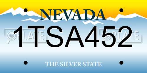 1TSA452 Nevada License Plate