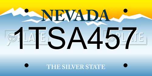 1TSA457 Nevada License Plate