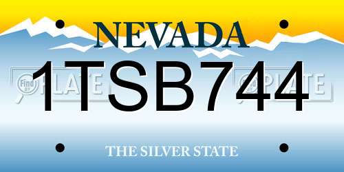 1TSB744 Nevada License Plate