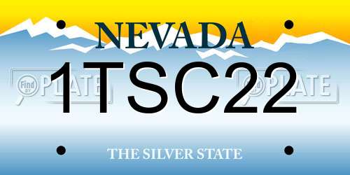 1TSC22 Nevada License Plate