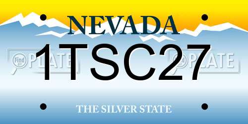 1TSC27 Nevada License Plate