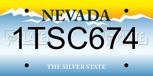 1TSC674 Nevada License Plate