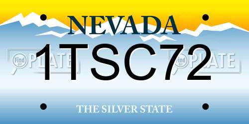 1TSC72 Nevada License Plate