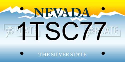 1TSC77 Nevada License Plate