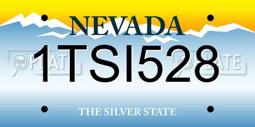1TSI528 Nevada License Plate