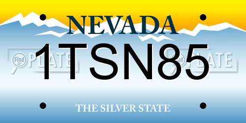 1TSN85 Nevada License Plate