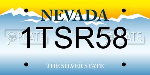 1TSR58 Nevada License Plate