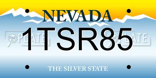 1TSR85 Nevada License Plate