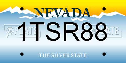 1TSR88 Nevada License Plate