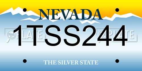 1TSS244 Nevada License Plate