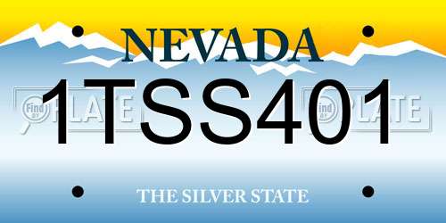 1TSS401 Nevada License Plate