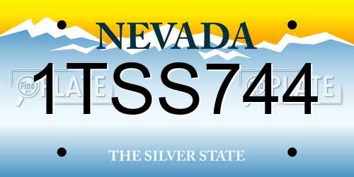 1TSS744 Nevada License Plate