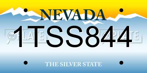 1TSS844 Nevada License Plate