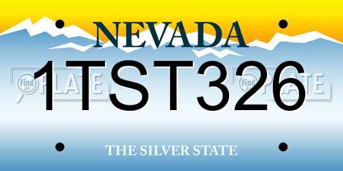 1TST326 Nevada License Plate