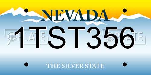 1TST356 Nevada License Plate