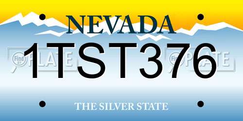 1TST376 Nevada License Plate