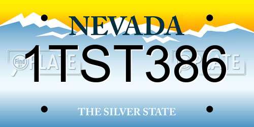 1TST386 Nevada License Plate