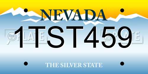 1TST459 Nevada License Plate