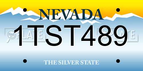 1TST489 Nevada License Plate