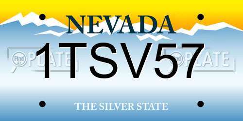 1TSV57 Nevada License Plate