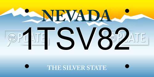 1TSV82 Nevada License Plate