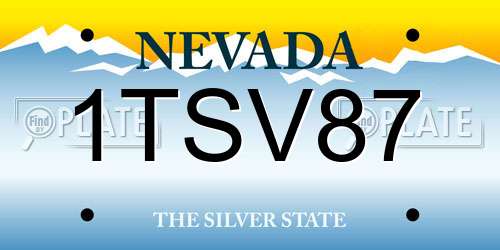 1TSV87 Nevada License Plate