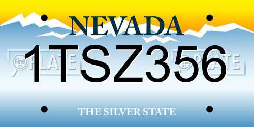 1TSZ356 Nevada License Plate