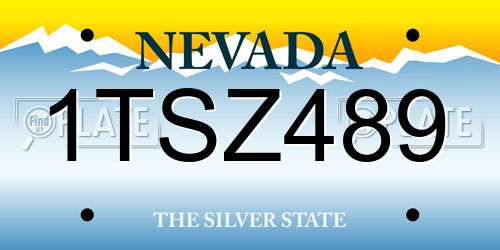 1TSZ489 Nevada License Plate