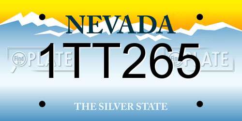 1TT265 Nevada License Plate