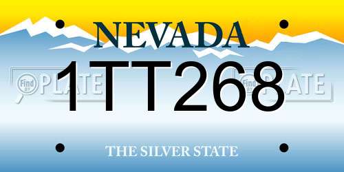 1TT268 Nevada License Plate