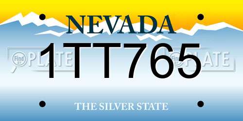 1TT765 Nevada License Plate