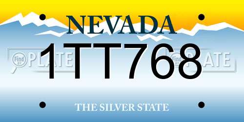 1TT768 Nevada License Plate