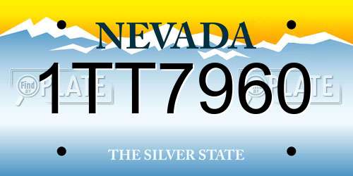 1TT7960 Nevada License Plate